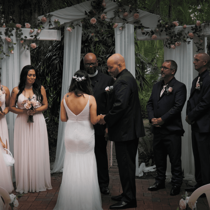 The perfect wedding ceremony in Florida for Nora and Jeff at The Hilltop Restaurant. Wedding Videography and photography.